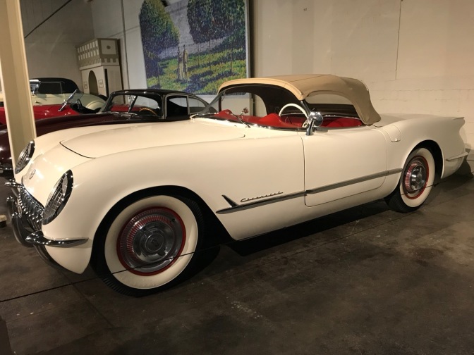 1954 Chevrolet Corvette in white.