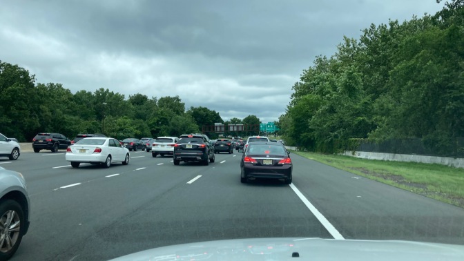 Garden State Parkway during heavy traffic.