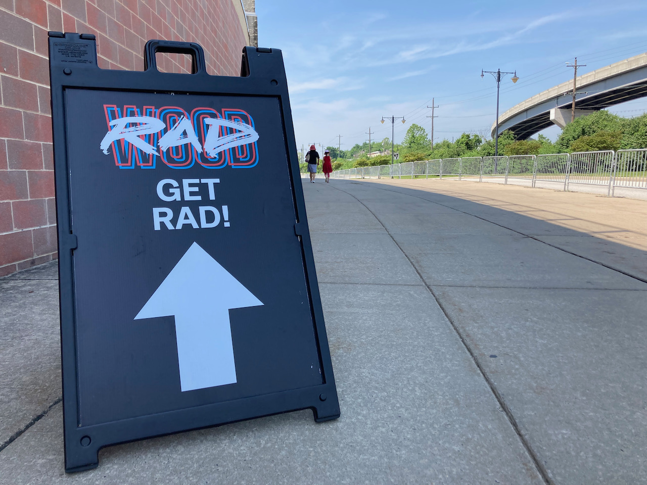 Entrance sign that says RADWOOD GET RAD!