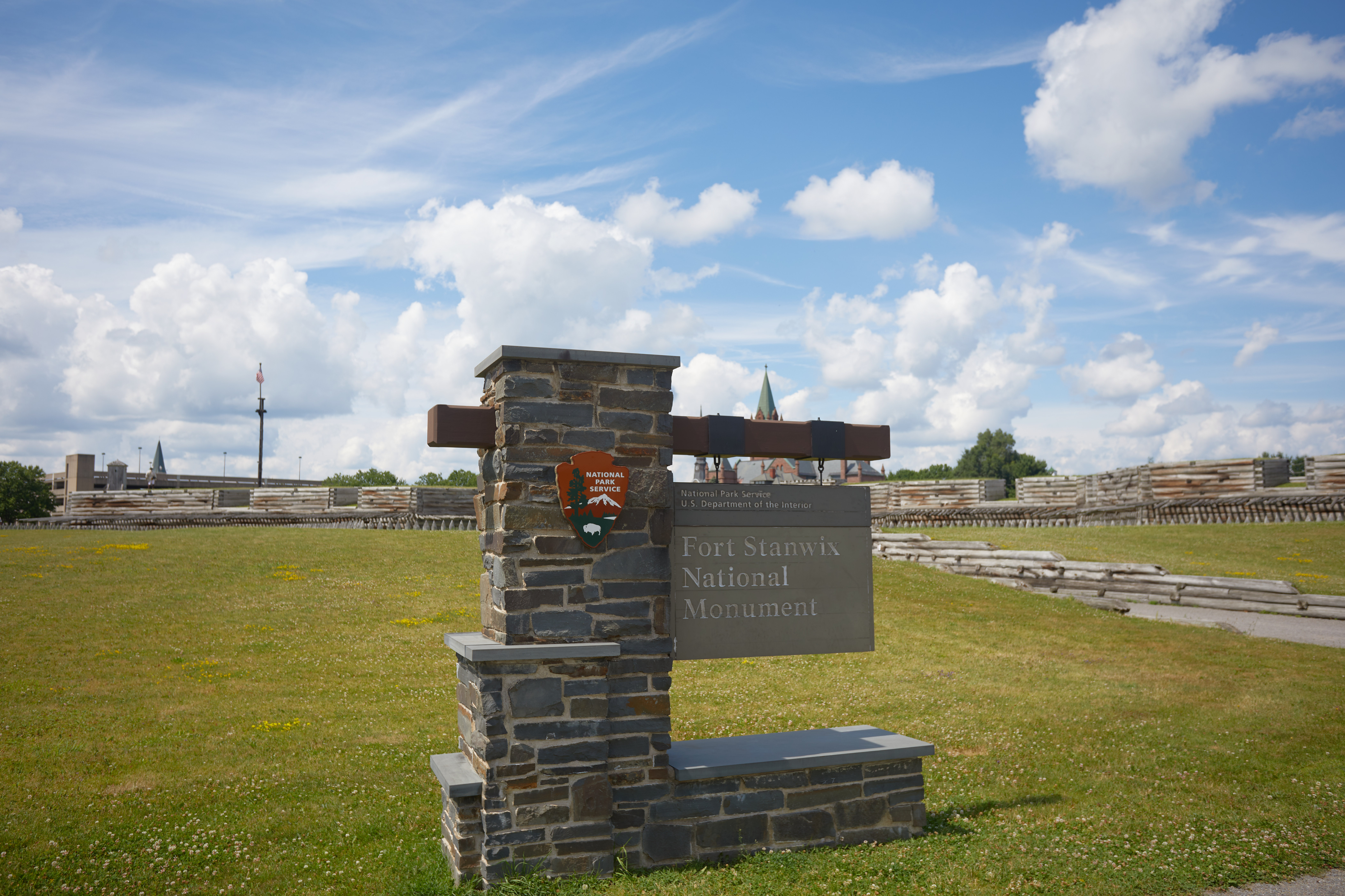 Entrance sign to Fort Stand National Monument.