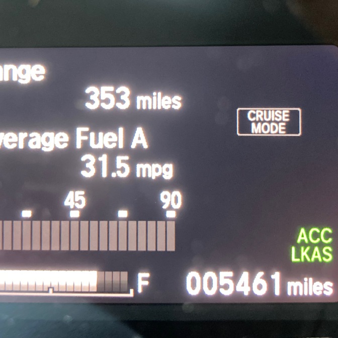 Car odometer reading 5461 miles.